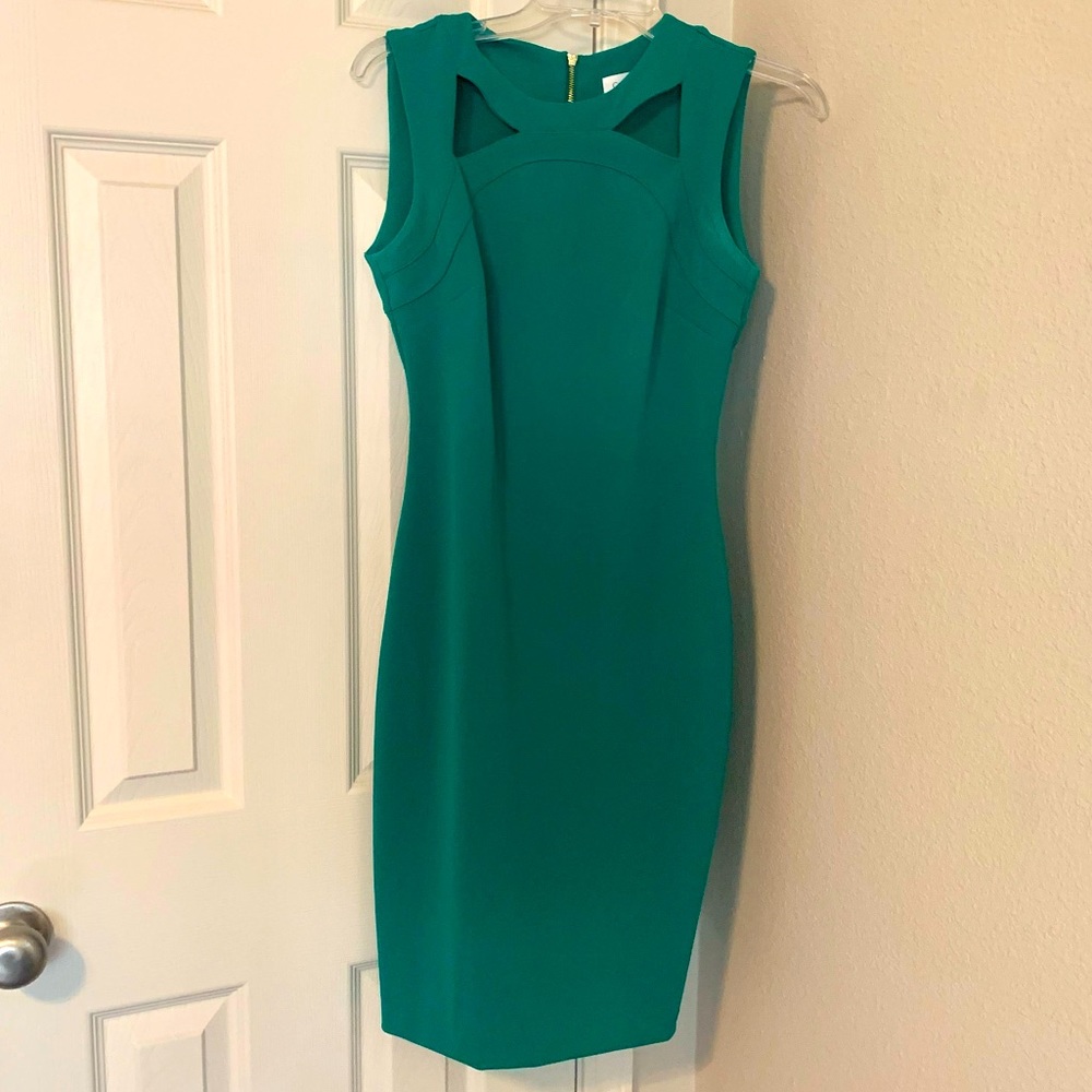 Calvin Klein teal dress worn once, like new